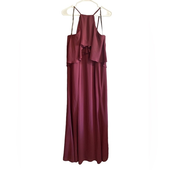 Bill Levkoff Burgundy Bridesmaids Maxi Dress, Size 12 - Picture 2 of 7